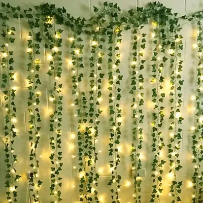 Ivy Leaf LED Garland String Lights Artificial Vine Fairy Lights Home Party Decor • £7.31