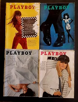 Playboy Magazine 1967 Collection Of 4   (feb Apr May Oct)  W/centerfolds Vg • $24