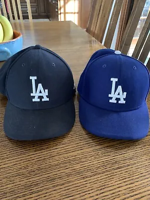 LA Dodgers Hat Caps New Era 59Fifty Fitted Size 7 3/4  Black Or Blue MLB • $14.99