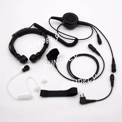 Military Tactical Throat Mic Headset/Earpiece For Motorola Radio CP-150 CP-200 • $41.01