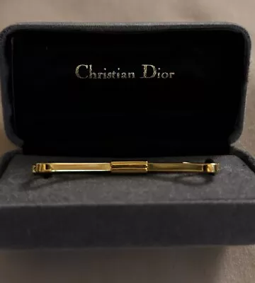 Authentic Vintage Rare Christian Dior Gold Tie Clip- Grey Case • $20