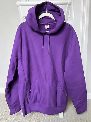 NWOT J. Crew Heritage 14-oz Fleece Hoodie Mens Large Purple Reverse Weave • $30