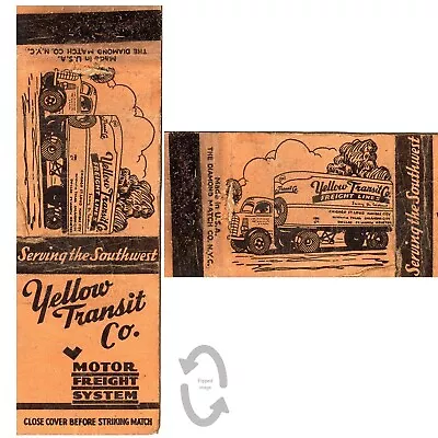 Vintage Matchbook Cover Yellow Transit Freight Lines Co Truck 1940s KS TN • $10.39