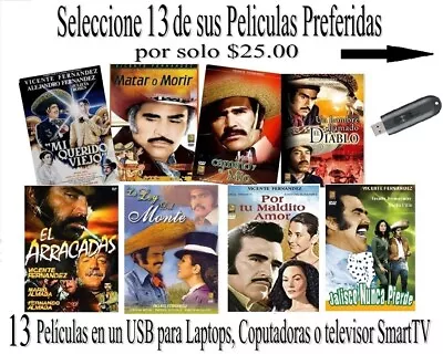 Peliculas Mexicanas - Vicente Fernandez (13 Peliculas) [Accion Y Comedia]] • $25