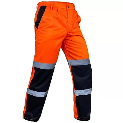 Mens Hi Vis Visibility Reflective Safety Bottoms Work Wear Trouser Jogger Pants • $30.39