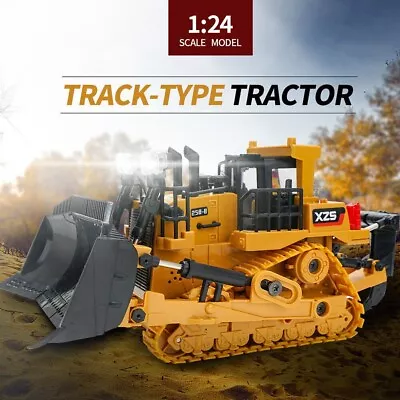 AU 1:24 RC Excavator Alloy Engineering Bulldozer Remote Control Electric Crawler • $70.45