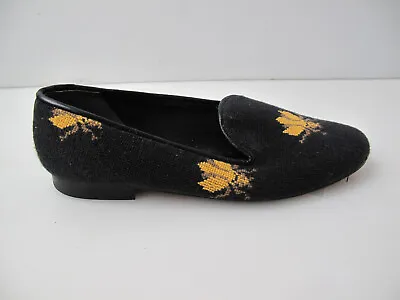 $36 • Buy Zalo Needlepoint Yellow Honey Bee Shoes Loafers Flats Size 8.5 N
