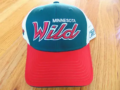 Reebok Face Off Nhl Minnesota Wild Script Mesh Snapback Hat One Size • $21.38