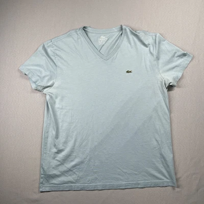 $19.99 • Buy Lacoste Shirt Men Medium Size 6 Light Blue Pima Cotton V-Neck Pullover Croc Logo