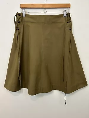 Marni Skirt A-Line Women's Size IT42 US6 Lace Side Olive Green Cotton • $39.45