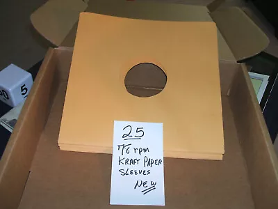 $16 • Buy 25 Kraft 78rpm Record Sleeves - NEW :)