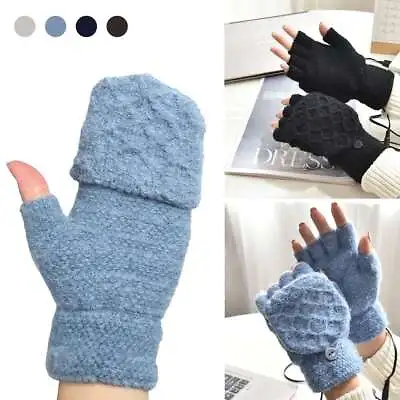 USB Rechargeable Electric Heated Gloves Warmer Full & Half Finger Mittens Winter • $13.55