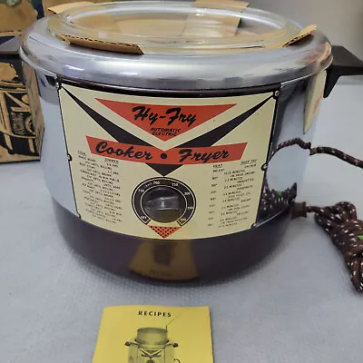 NEW Vintage HY-FRY Electric M-200 Reliable Combination Cooker Deep Fryer Chrome • $49.99