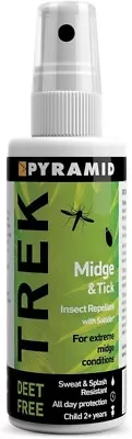 £8.99 • Buy Pyramid Trek Midge & Tick No DEET Midge/Tick/Mosquito Repellent DEET FREE Salti