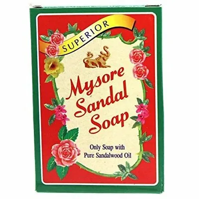 Mysore Natural Sandal Soap Superior With Pure Sandalwood Oil 75Grams -Free Ship • $9.19
