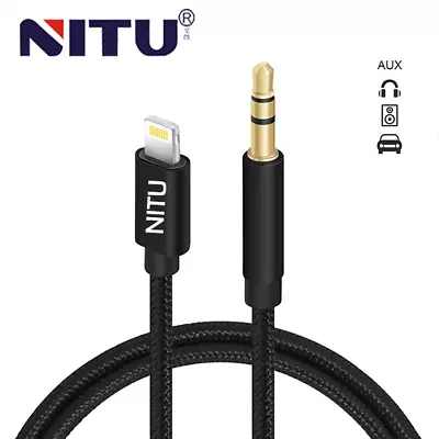 IPhone 11 Aux Cable IPhone Charging Port - 3.5mm Black Audio Cable For Car Audio • £9.99