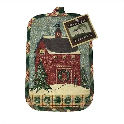 Warren Kimble Christmas Vermont Holiday Barn Plaid Folk Kitchen Decor NEW READ • $9.99