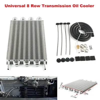 Universal 8 Row Aluminum Transmission Oil Cooler Radiator Converter Clamp Kit • $78.19