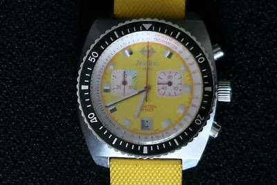 Zodiac Watch Sea Dragon Chronograph Yellow Red Black Dial A Mens Diver Classic  • £429.99