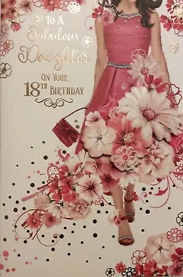 DAUGHTER 18th BIRTHDAY GREETING CARD DRESS 9”x6” FREE P&P • £2.29