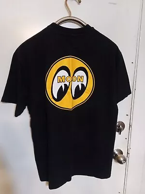 Vintage Mooneyes Shirt Mens Sz L Black Moon Equipment Drag Racing Hot Rod Drift • $29