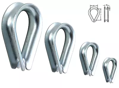 £2.37 • Buy Thimble Thimbles Wire Cable Rope Galvanised Cable Clips Clamps 2mm - 20mm