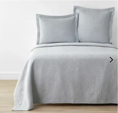 The Company Store Putnam Matelasse Sterling Gray Cotton Bedspread-Queen • $160