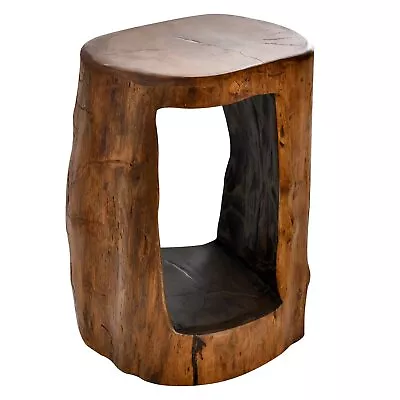 Tree Stump Stool Plant Holder Tree Accent Table Live Edge Side Tableround Wood E • $133.87