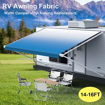 Heavy Duty RV Awning Fabric Replacement 18Oz Weatherproof 14ft-16ft For Camper • $66.86