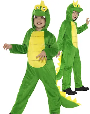 Crocodile Costume All In One Boys Girls Peter Pan Fancy Dress Book Day Age 4-12 • $71.71