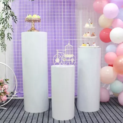 3PCS Metal Plinth Cylinder Dessert Pedestal Wedding Cake Flower Display Stand UK • £109.95
