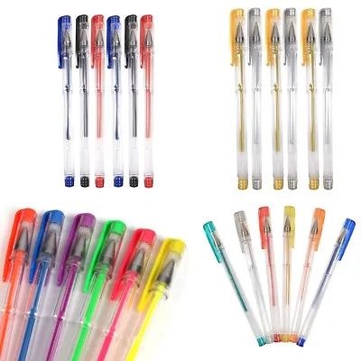 £4.64 • Buy ASSORTED COLOUR GEL PENS Glitter Gold Silver Neon Scented Smelly Writing Biros