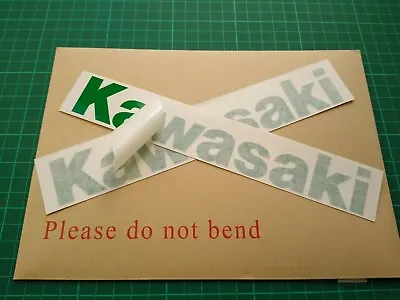 £5.45 • Buy  KAWASAKI LOGO Decals Green  Vinyl Motorcycle Stickers 200mm Long X 30mm 