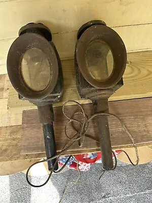 Pair Of Antique Coach/Carriage Lamps Converted • £80