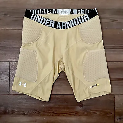 Under Armour Mens 2XL Beige Compression Baseball Slider Shorts Padded Sides • $11.99