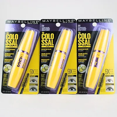 Maybelline The Colossal Volume Mascara Classic Black 231 - 9X VOLUME Lot 3 • $17.99