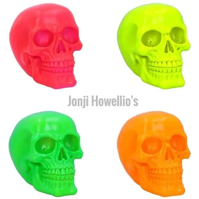 Neon Skull Sculpture Ornament Gothic Pagan Wiccan Skulls Home Decoration Gift • £13.90