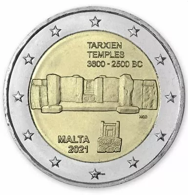 2021 Malta € 2 Euro UNC Uncirculated Coin UNESCO World Heritage: Tarxien Temples • $12.90