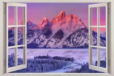 Mountains At Dusk 3D Window View Decal WALL STICKER Art Mural Nature Scenic View • £12.40