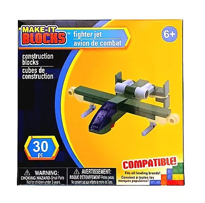 Make-it Blocks - Fighter Jet - 2 In 1 Design - 30 Pcs. Construction Block 6+ New • $5.93