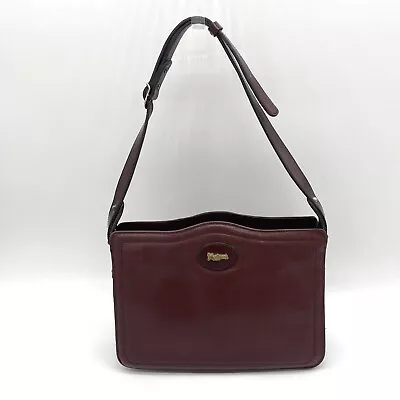 Vintage John Romain Purse Handbag Leather Burgundy Oxblood Shoulder Strap • $54.88
