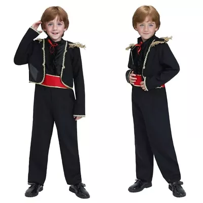 Boys Dancer Costume Spanish Matador Cosplay Top Pants Outfit Role Play Halloween • $27.53