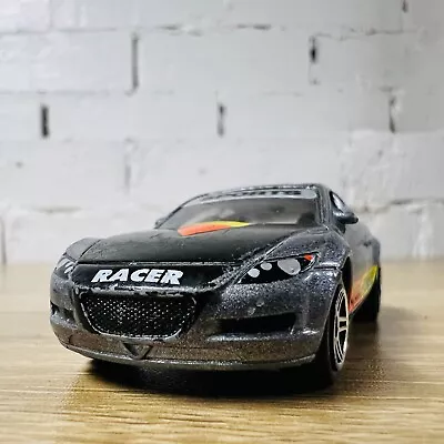 Mazda RX8 1:58 Scale Realtoy Diecast Grey Yellow Orange Racer • $4.95