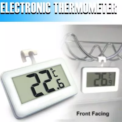 Digital Fridge / Freezer Thermometer -- Waterproof LCD Wireless & Hanging Hook • $9.15