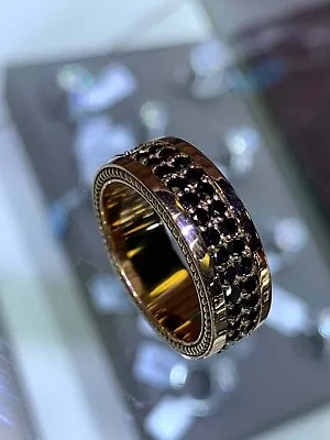 1 CT Lab-Created Round Black Diamond Mens Wedding Ring Band 14K Rose Gold Plated • $121.13