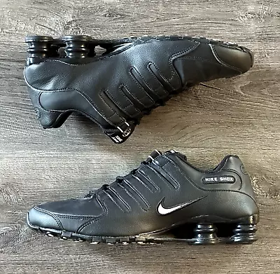 RARE Nike Shox NZ Triple Black Mens Running Shoes Leather 501524-091 Size 10.5 • $161.10