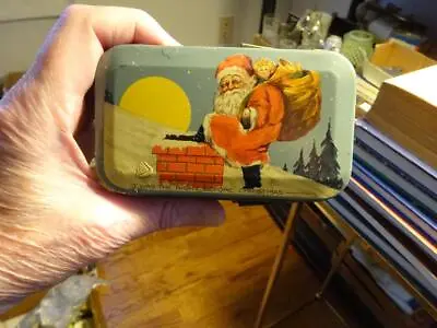 RARE Vintage  CHRISTMAS SANTA CLAUS CANDY TIN  VG Tindego • $499.99