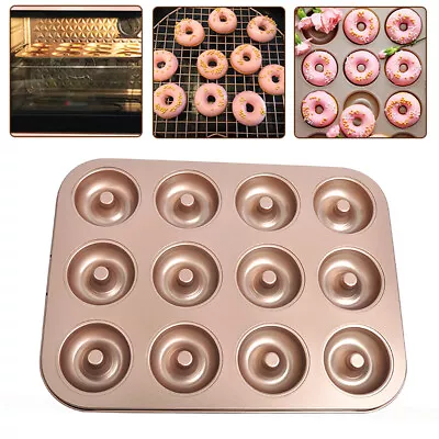 Doughnut Thickened Cavity Donut Baking Pan Tray Non Stick Carbon Steel Cake • $29.15