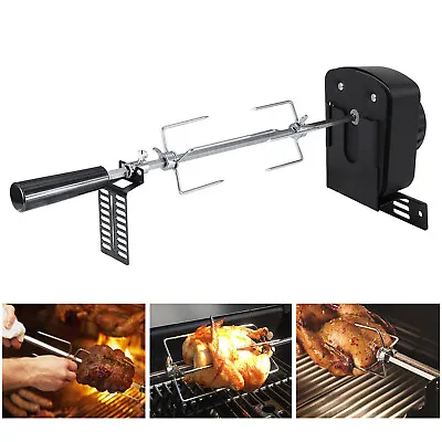 Electric Rotisserie BBQ Grill Roaster Kit 35  Spit Rod Universal Kit Meat Skewer • $43.88