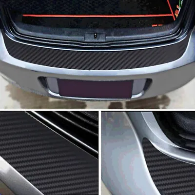 Carbon Fiber Car Rear Bumper Trunk Protector Corner Trim Sticker 100cm X 9cm • $10.89